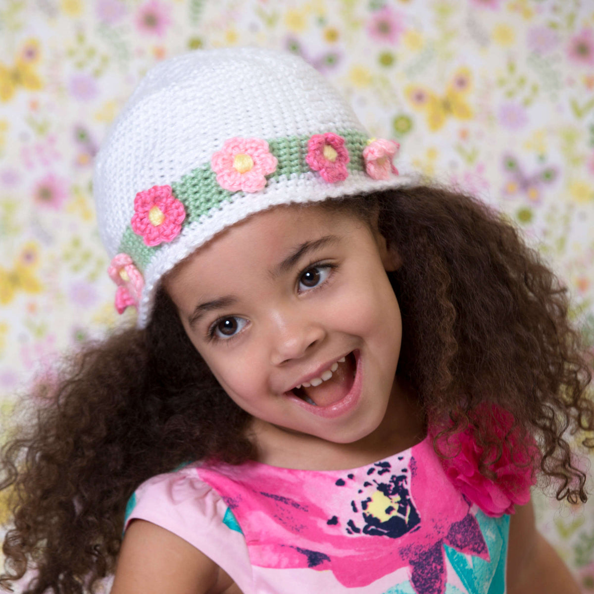 Crochet Hat made in Red Heart Soft Baby Steps Yarn