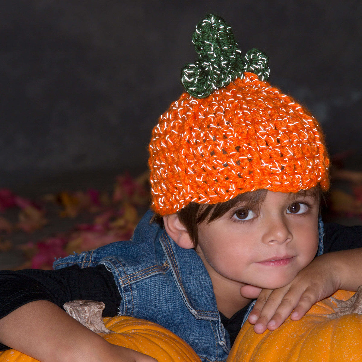 Crochet Hat made in Red Heart Reflective Yarn