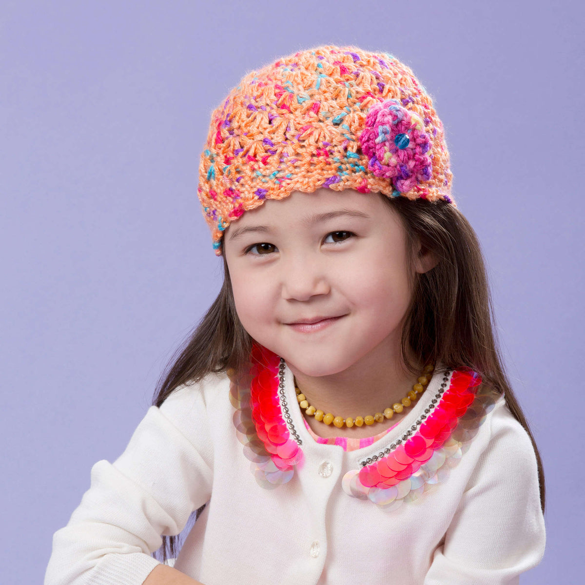 Crochet Hat made in Red Heart Gumdrop Yarn