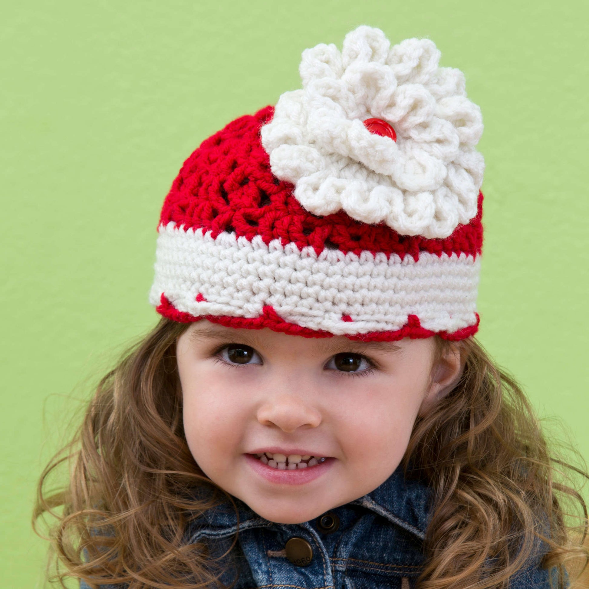 Free Red Heart Crochet Big Bloom Hat Pattern