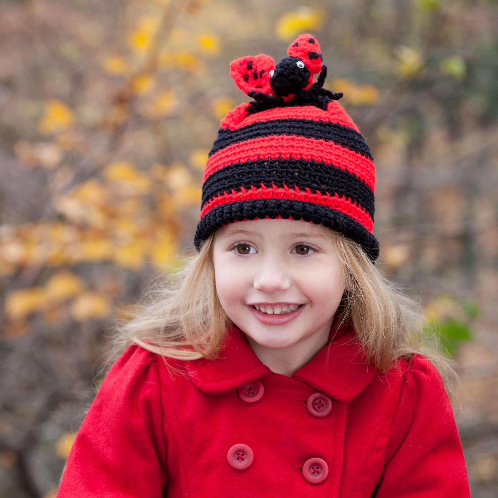 Free Red Heart Crochet Ladybug Hat Pattern