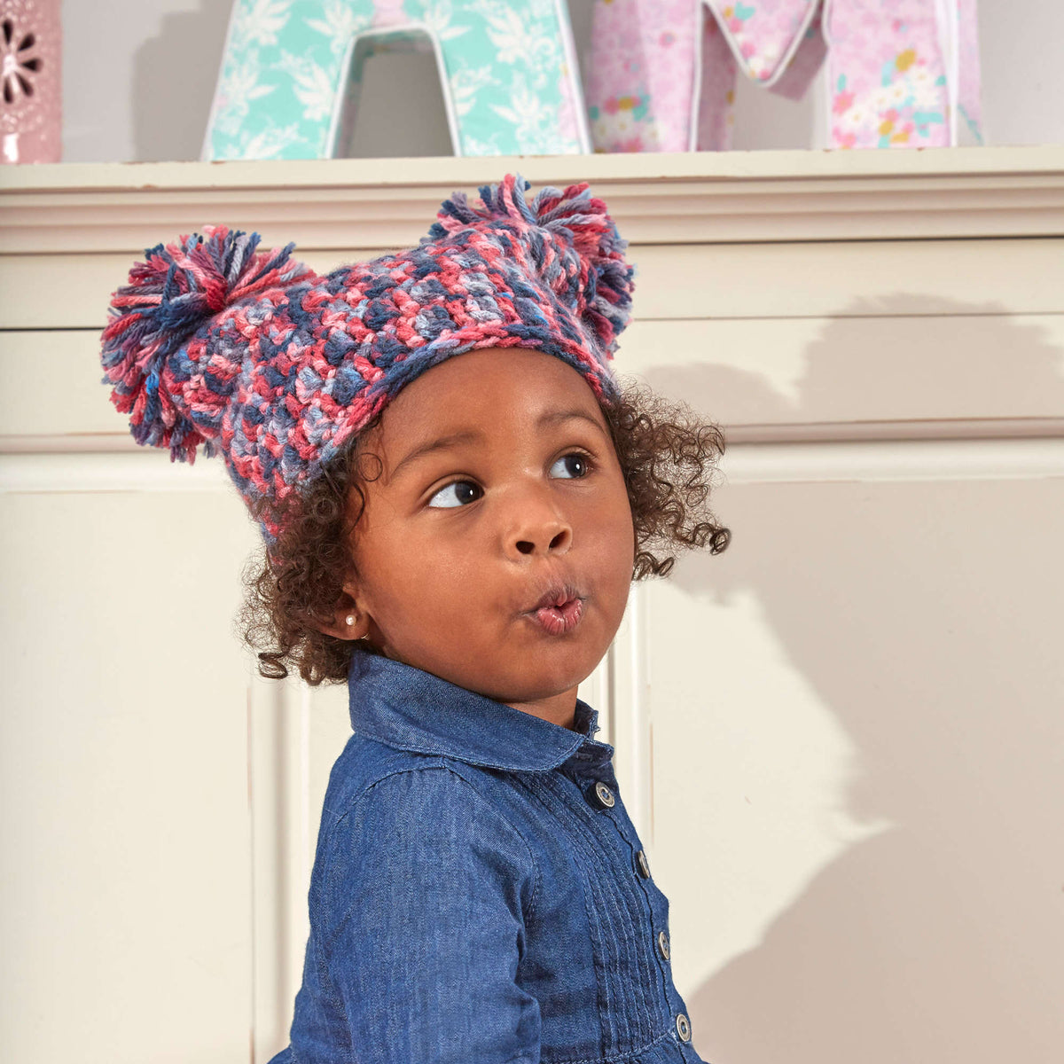 Crochet Hat made in Red Heart Baby Hugs Medium Yarn