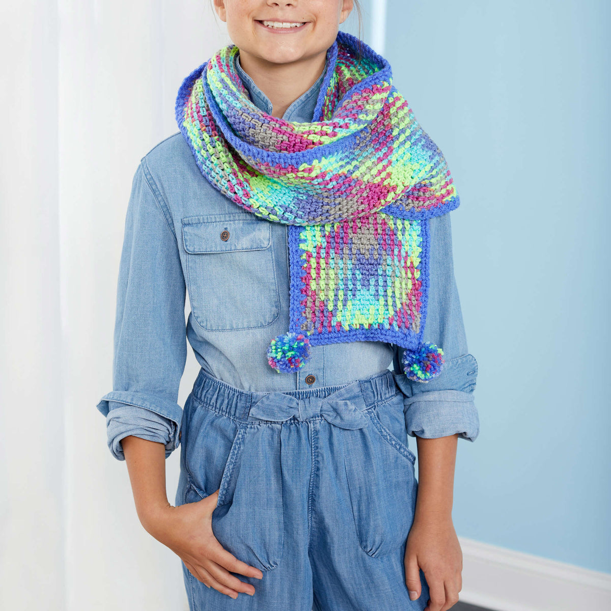 Crochet Scarf made in Red Heart Super Saver Pooling Yarn