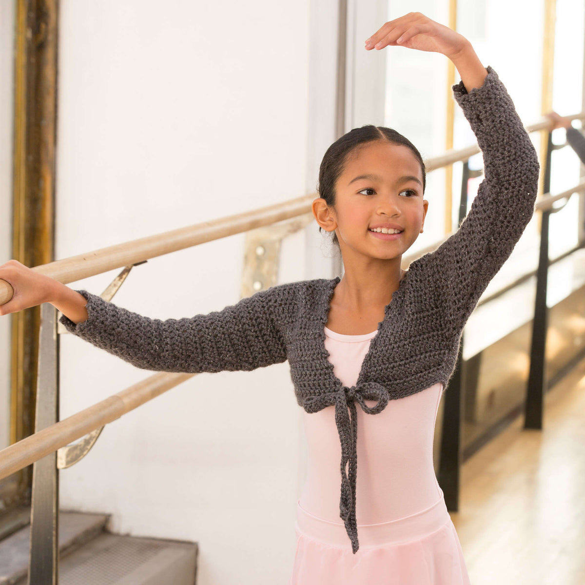 Crochet Shrug made in Red Heart Sparkle Soft Yarn
