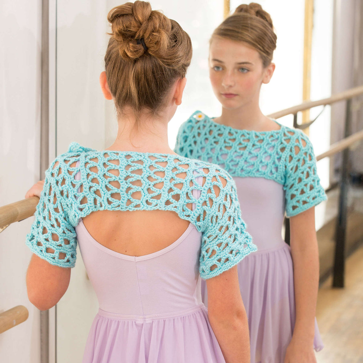 Crochet Shrug made in Red Heart Soft Baby Steps Yarn