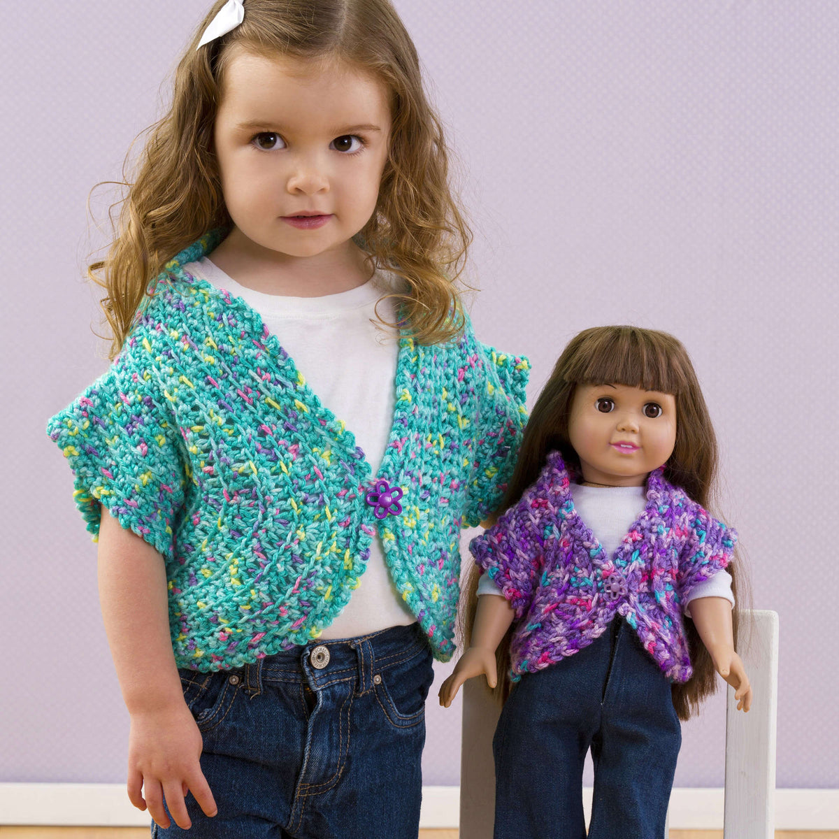 Crochet Shrug made in Red Heart Gumdrop Yarn