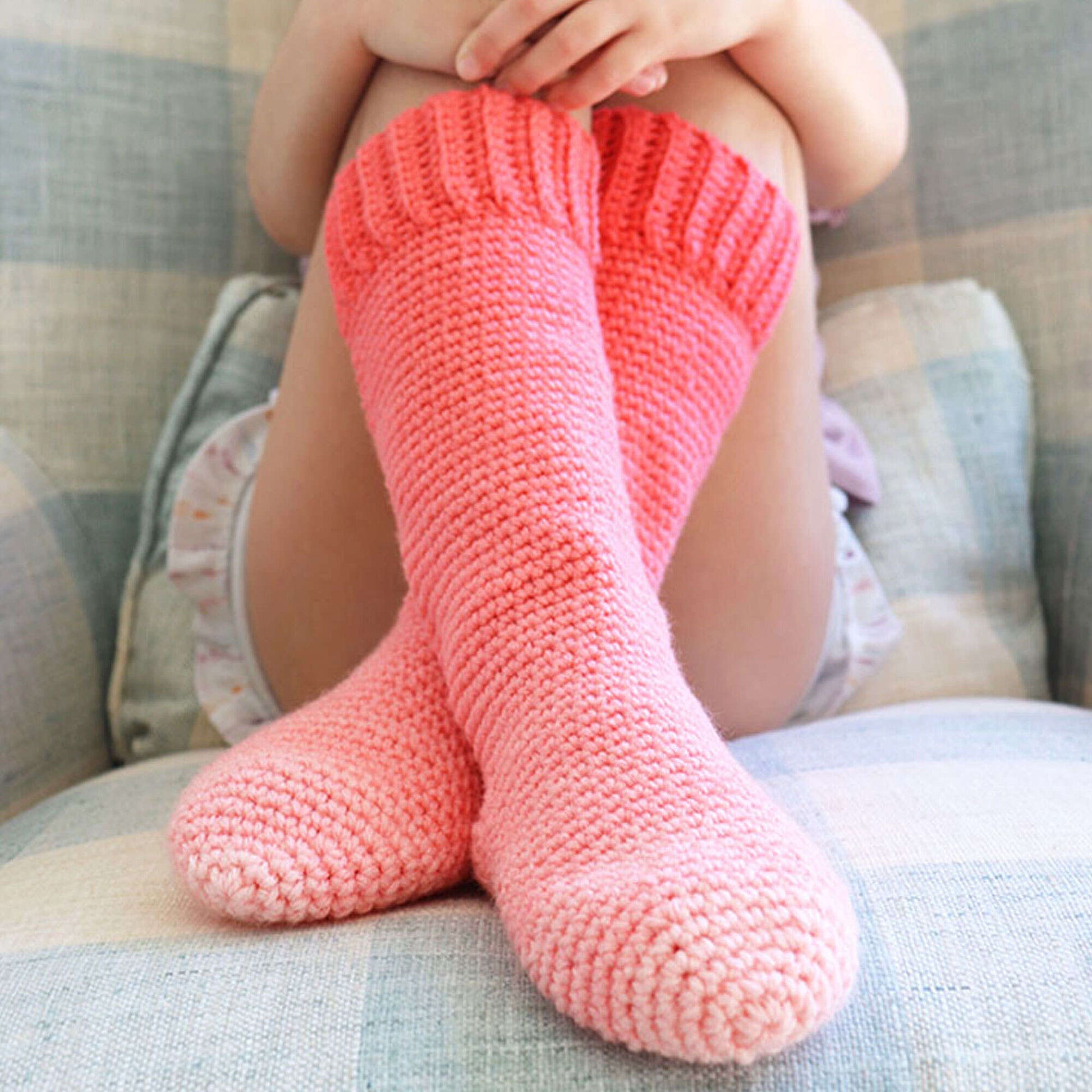Free Red Heart Kids Crochet Slipper Socks Pattern