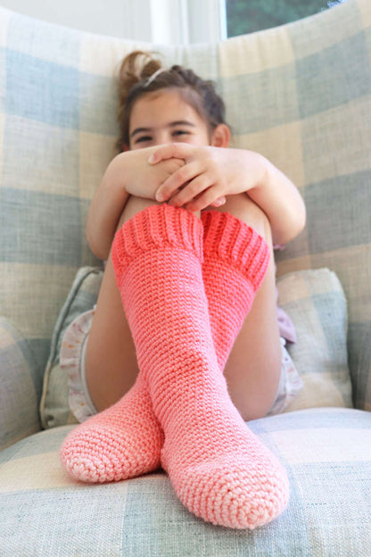Red Heart Kids Crochet Slipper Socks Single Size