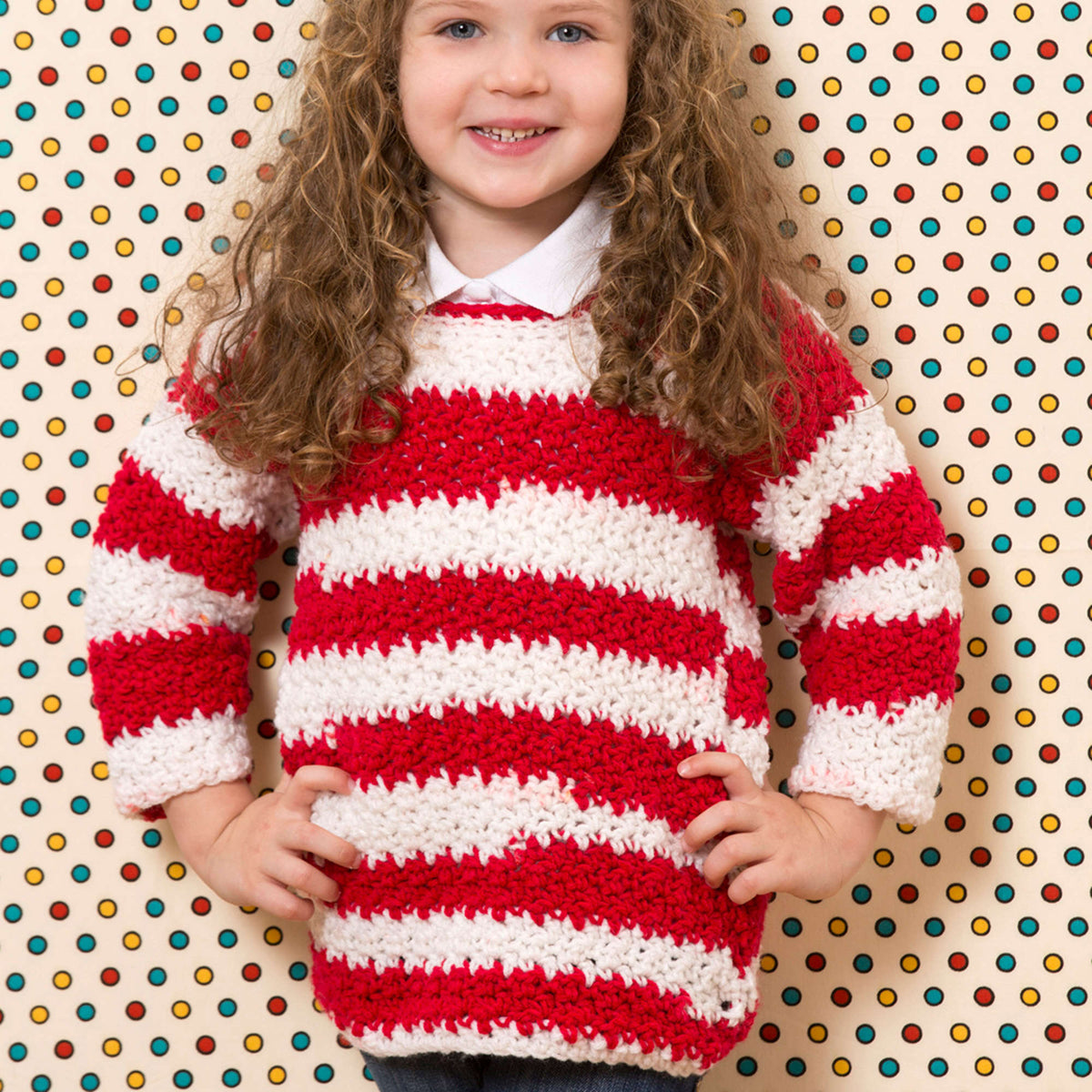 Red Heart Game Day Crochet Sweater Pattern Tutorial Image