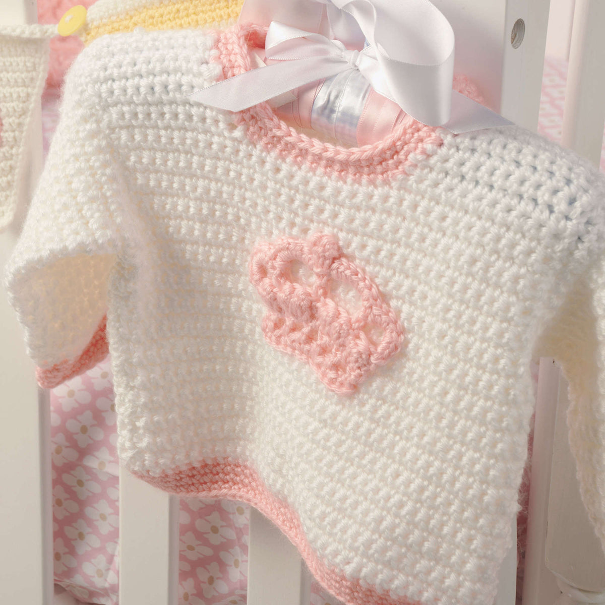 Crochet Sweater made in Red Heart Soft Baby Steps Yarn