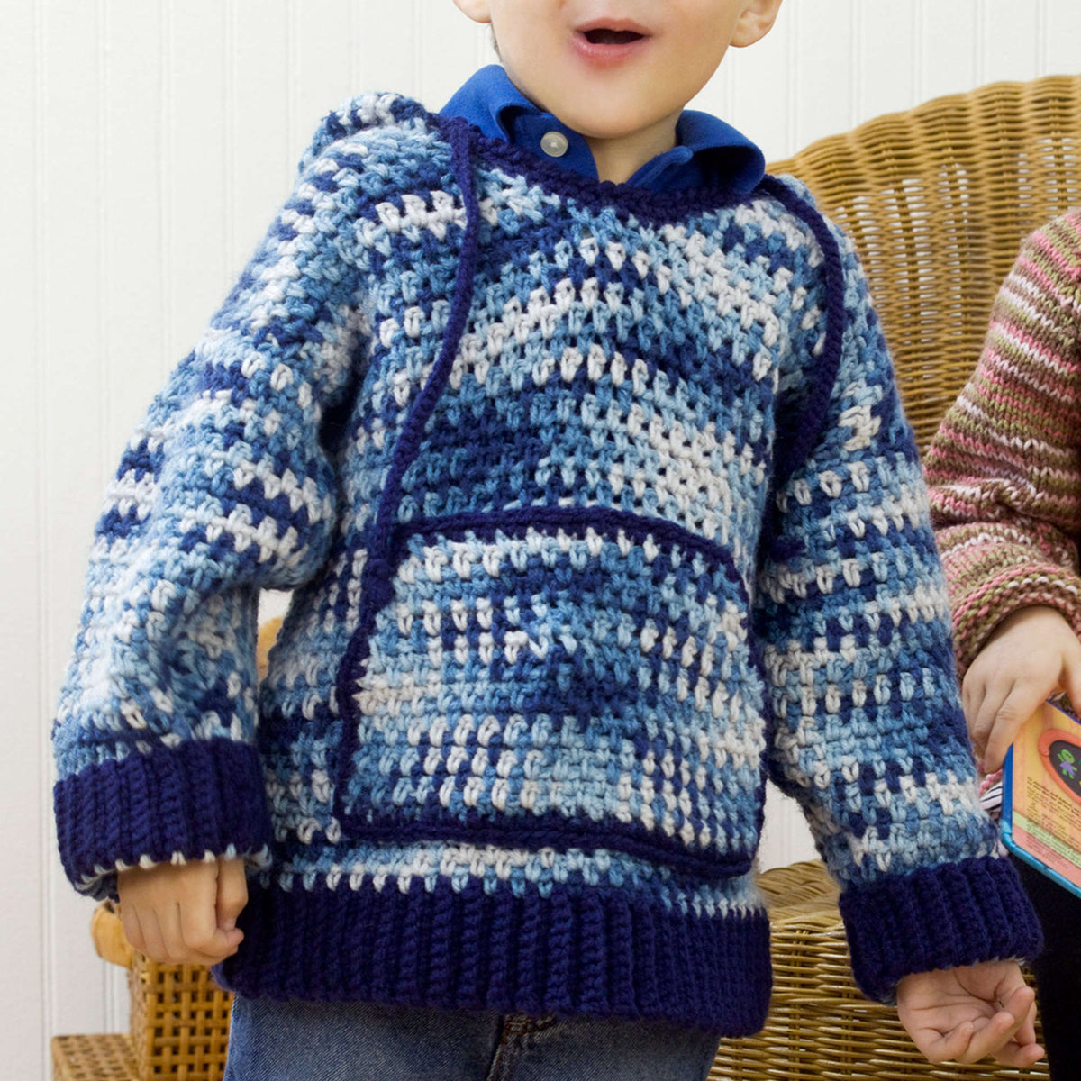 Crochet Sweatshirt made in Red Heart Super Saver Yarn