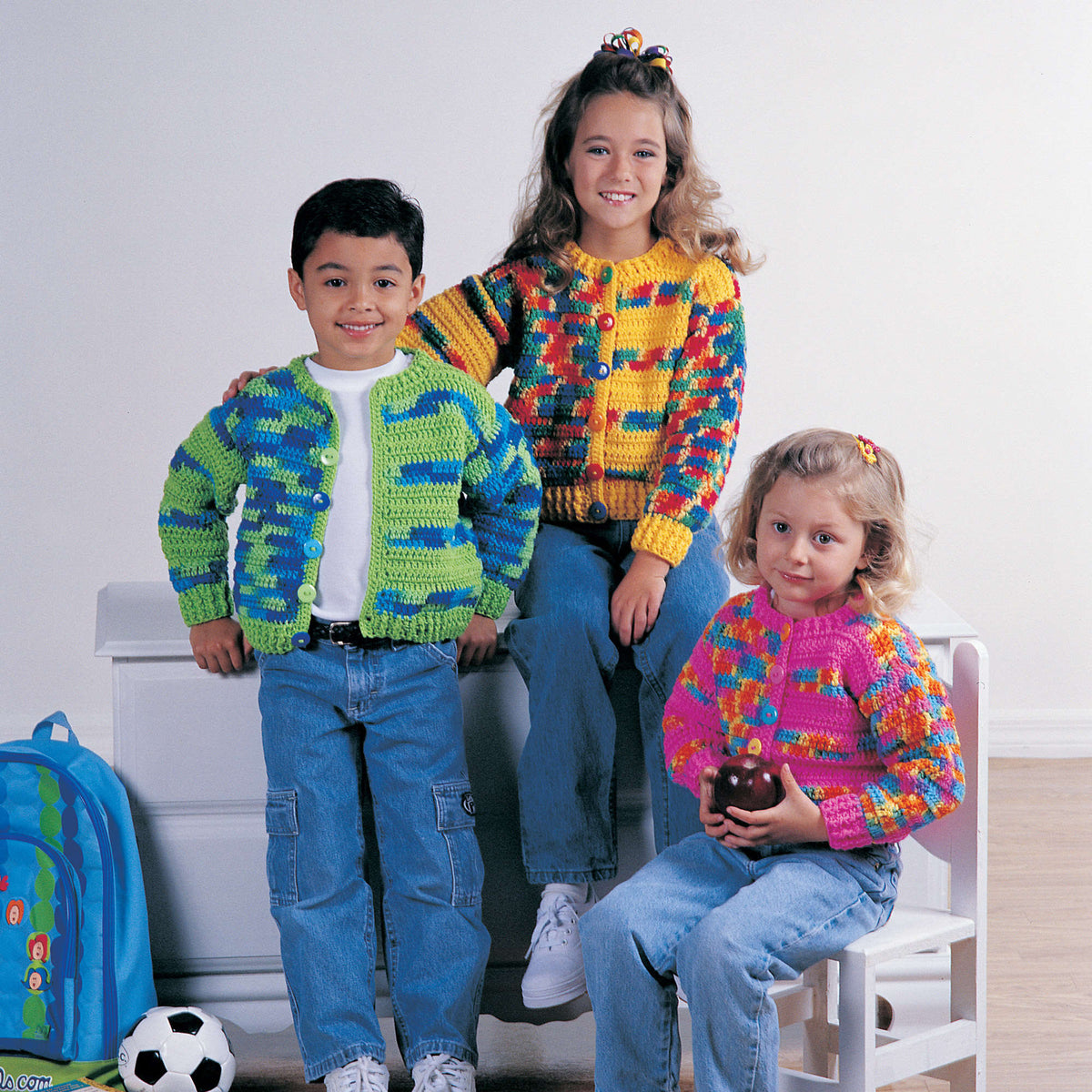 Crochet Cardigan made in Red Heart Kids Yarn