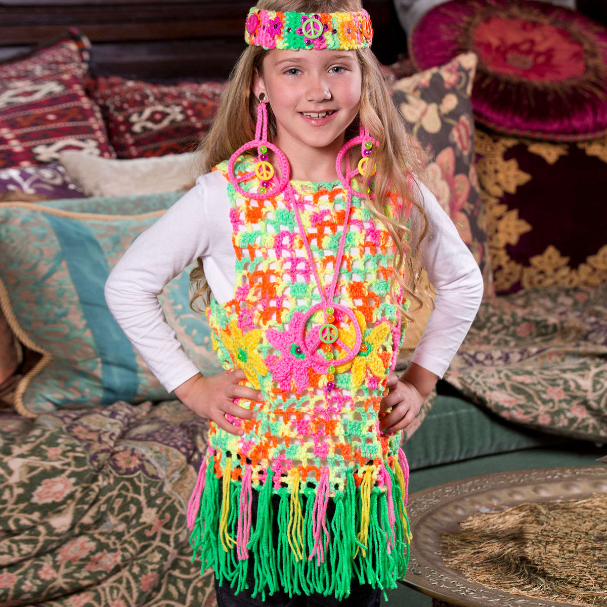 Crochet Vest made in Red Heart Super Saver Yarn