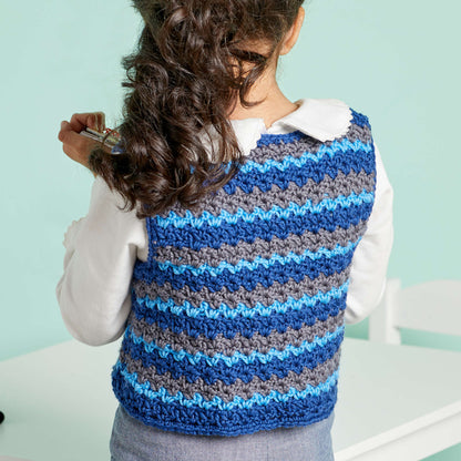 Red Heart Gender Neutral Child's Chic Vest 6 yrs.