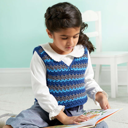 Red Heart Gender Neutral Child's Chic Vest 6 yrs.