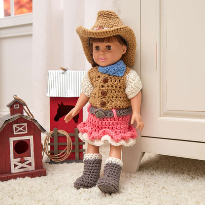Red Heart Crochet Dollie Cowgirl Partner Crochet Toy made in Red Heart Yarn
