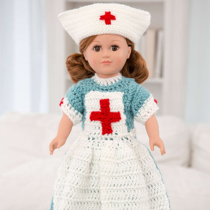 Red Heart Caring Nurse Doll To Crochet Crochet Toy made in Red Heart Yarn