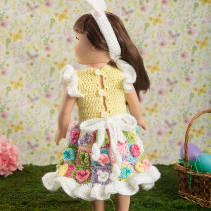 Free Easy Red Heart My Doll's Easter Frock Crochet Pattern