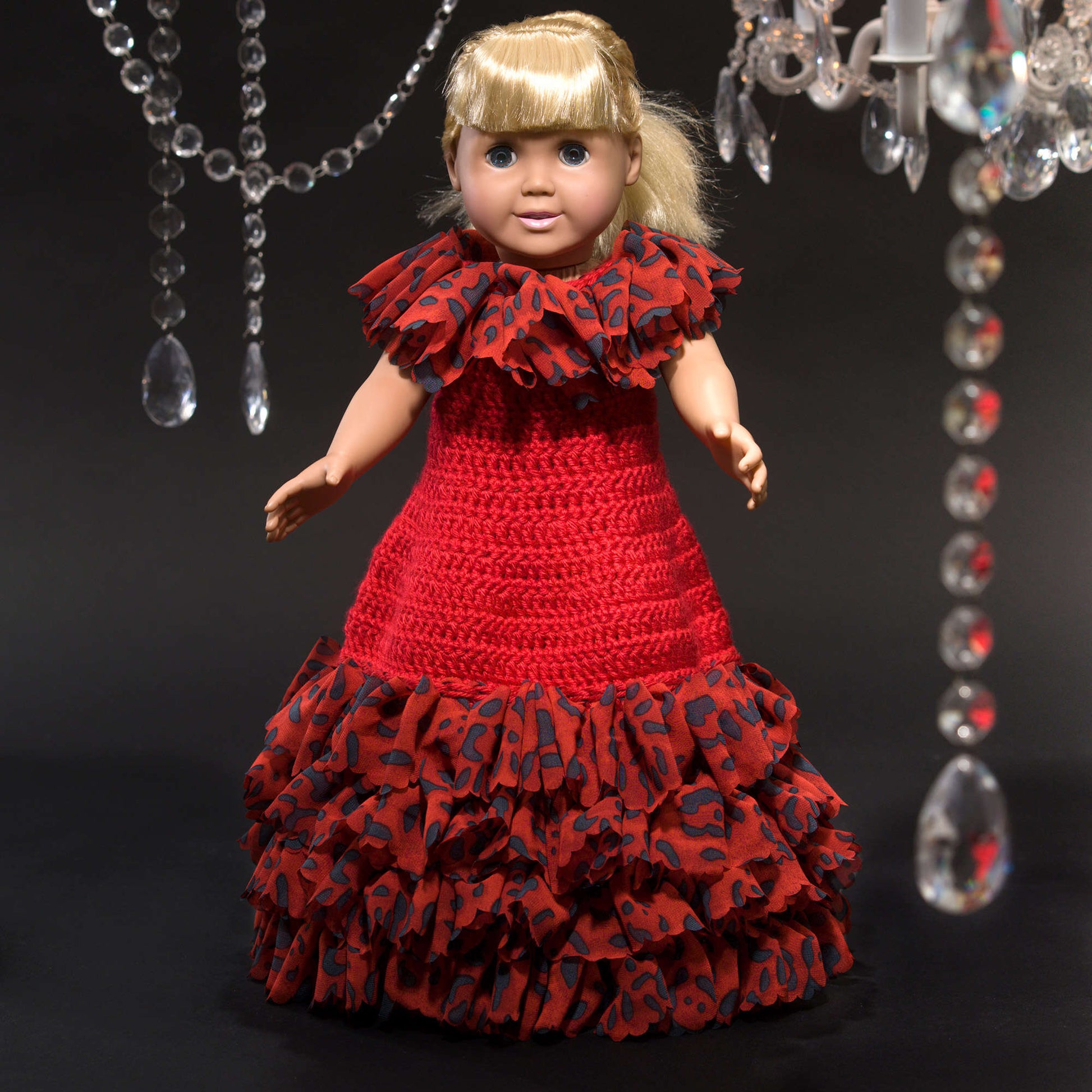 Free Red Heart Debutante Doll Dress Crochet Pattern