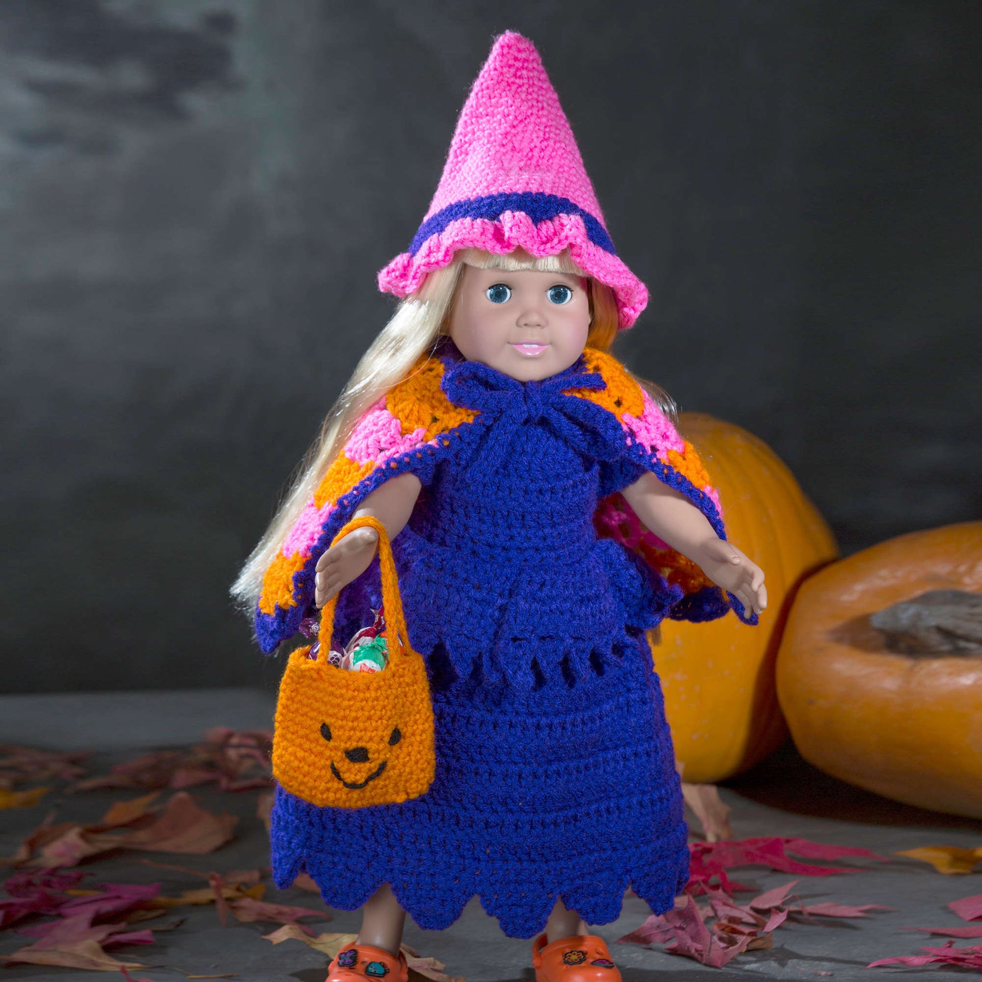 Free Red Heart Doll Witch Costume Crochet Pattern