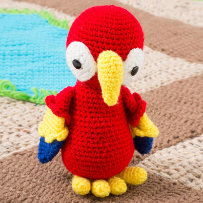 Red Heart Crochet Parrot Pals Crochet Toy made in Red Heart Yarn