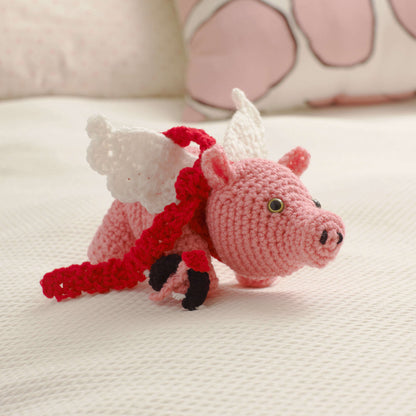 Red Heart Crochet Cu-Pig Crochet Toy made in Red Heart Super Saver Yarn