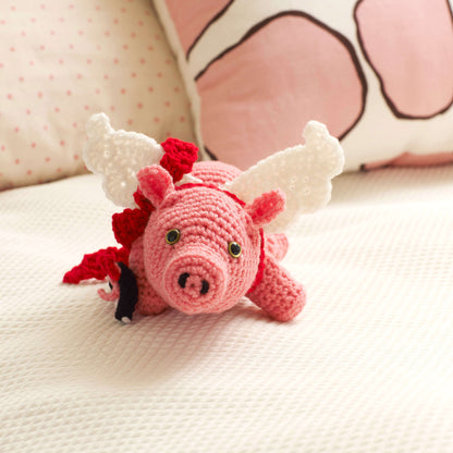 Red Heart Crochet Cu-Pig Crochet Toy made in Red Heart Super Saver Yarn