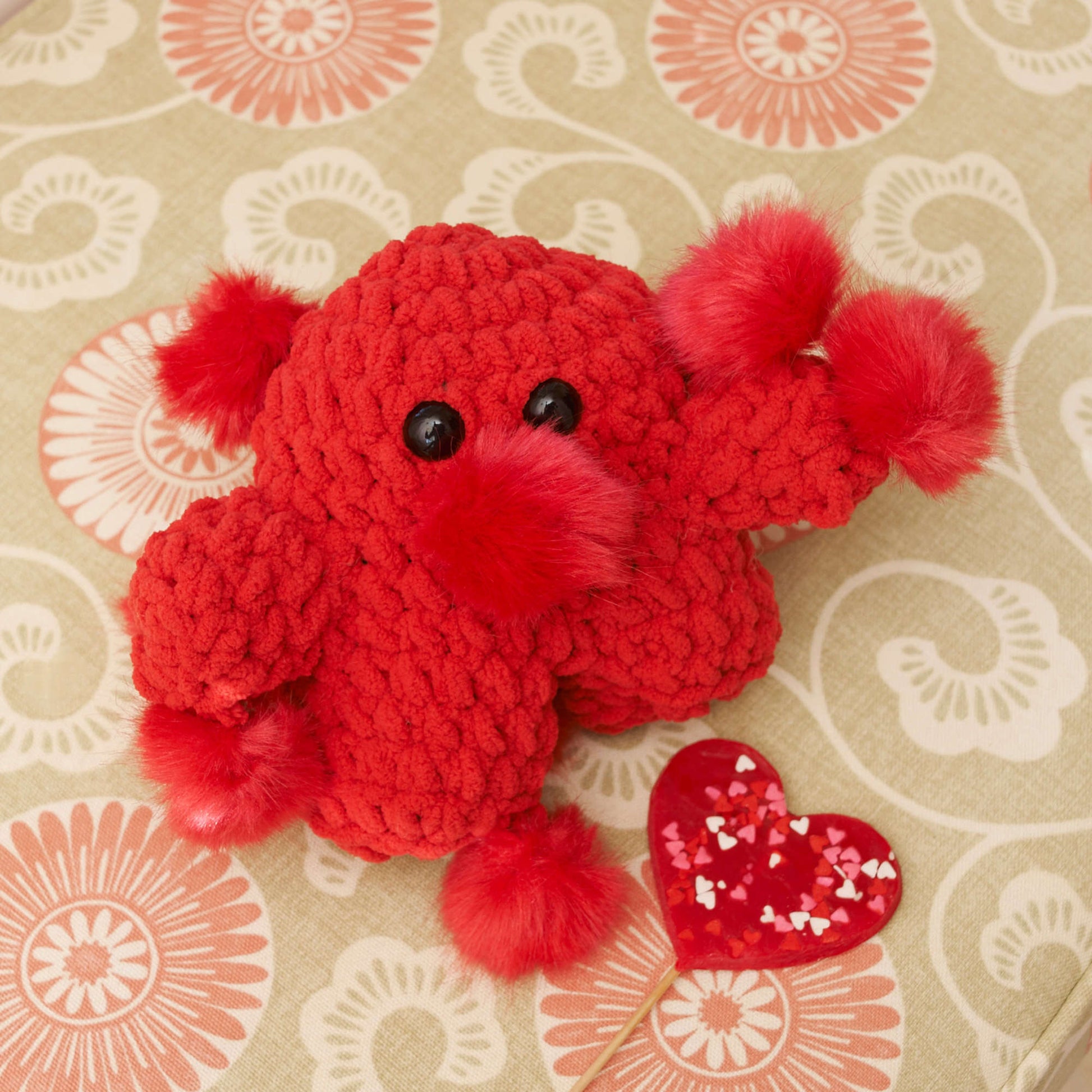 Free Red Heart Pom-Monster Crochet Pattern