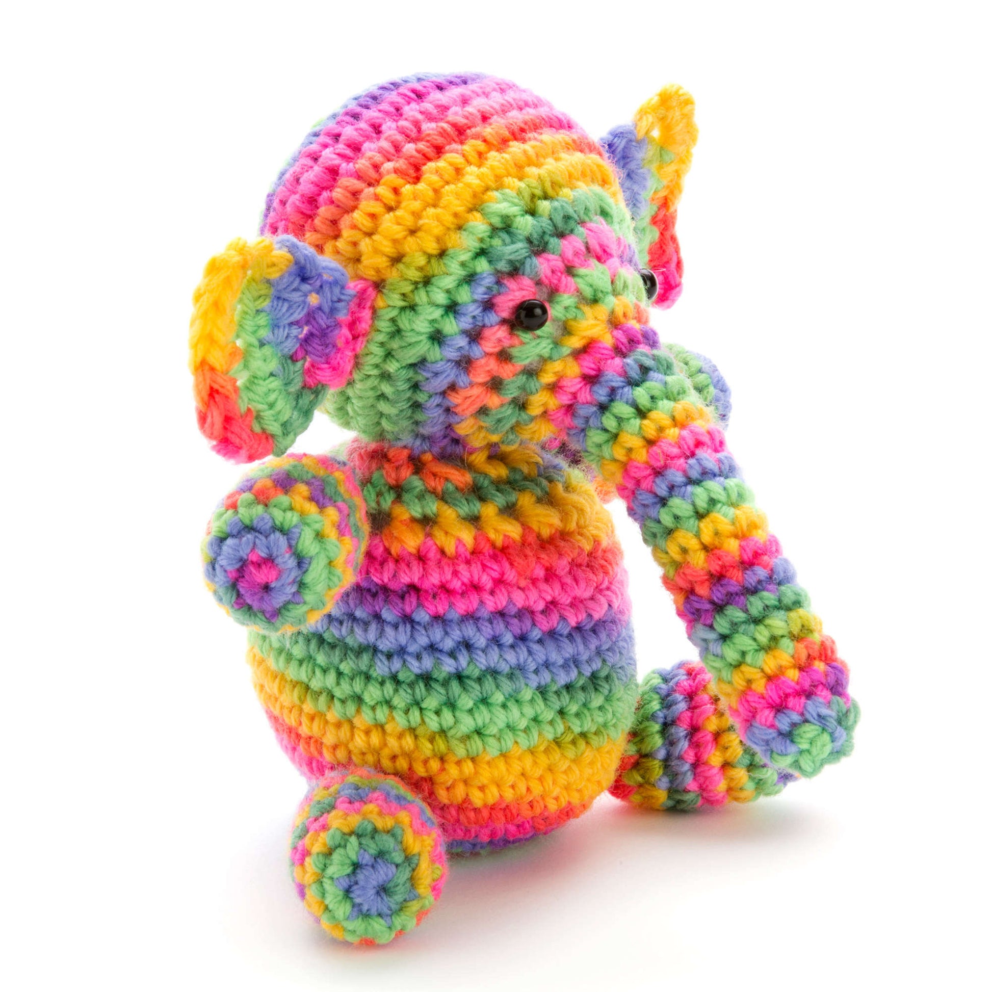 Free Red Heart Colorful Elephant Crochet Pattern