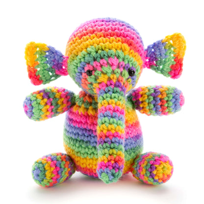 Red Heart Crochet Colorful Elephant Crochet Toy made in Red Heart Kids Yarn