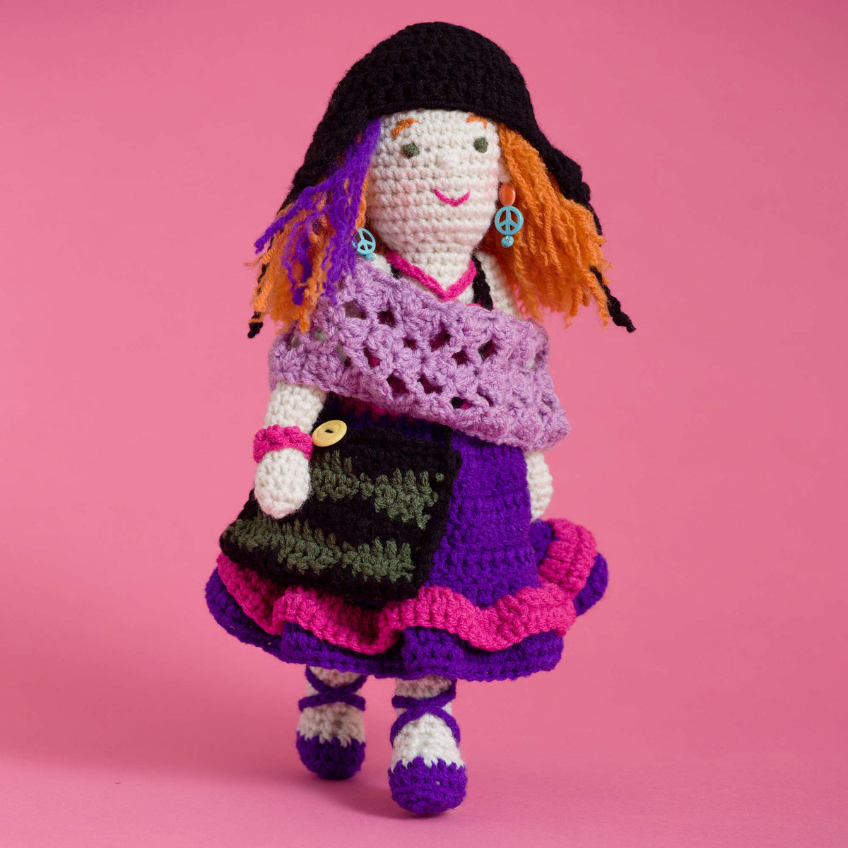 Crochet Doll made in Red Heart Super Saver Yarn