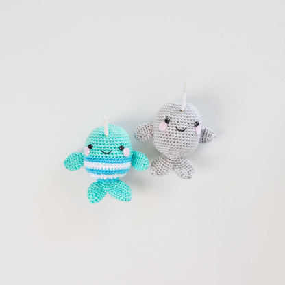 Red Heart Ned And Norman Crochet Narwhal Crochet Toy made in Red Heart Yarn