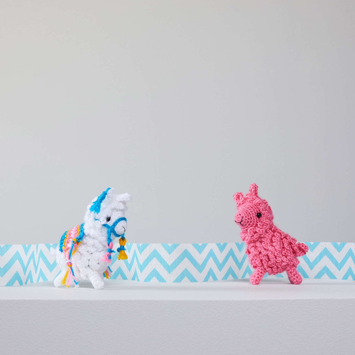 Crochet Llama made in Red Heart Amigurumi Yarn