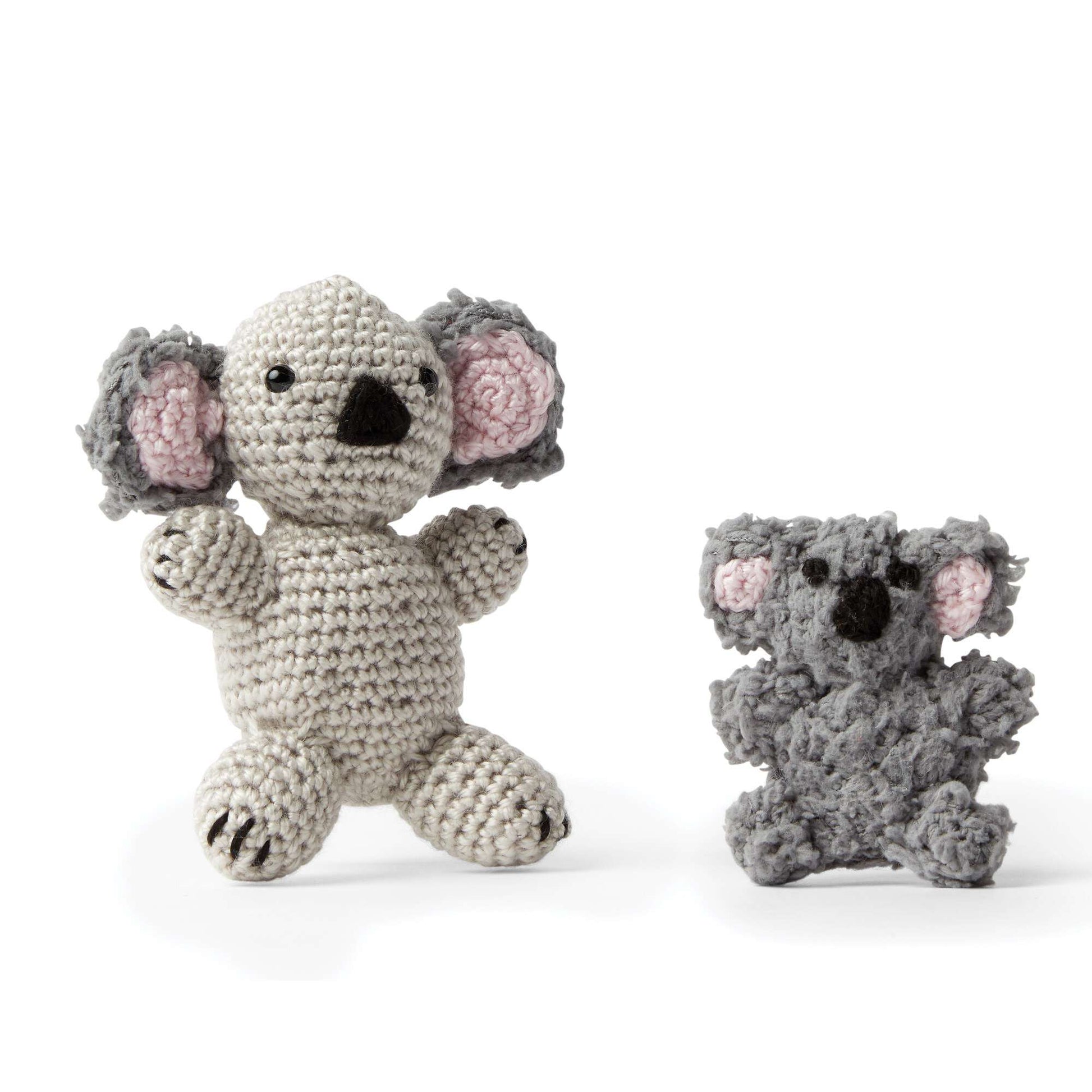 Free Red Heart Amigurumi Textures Mother And Baby Koala Bears Crochet Pattern