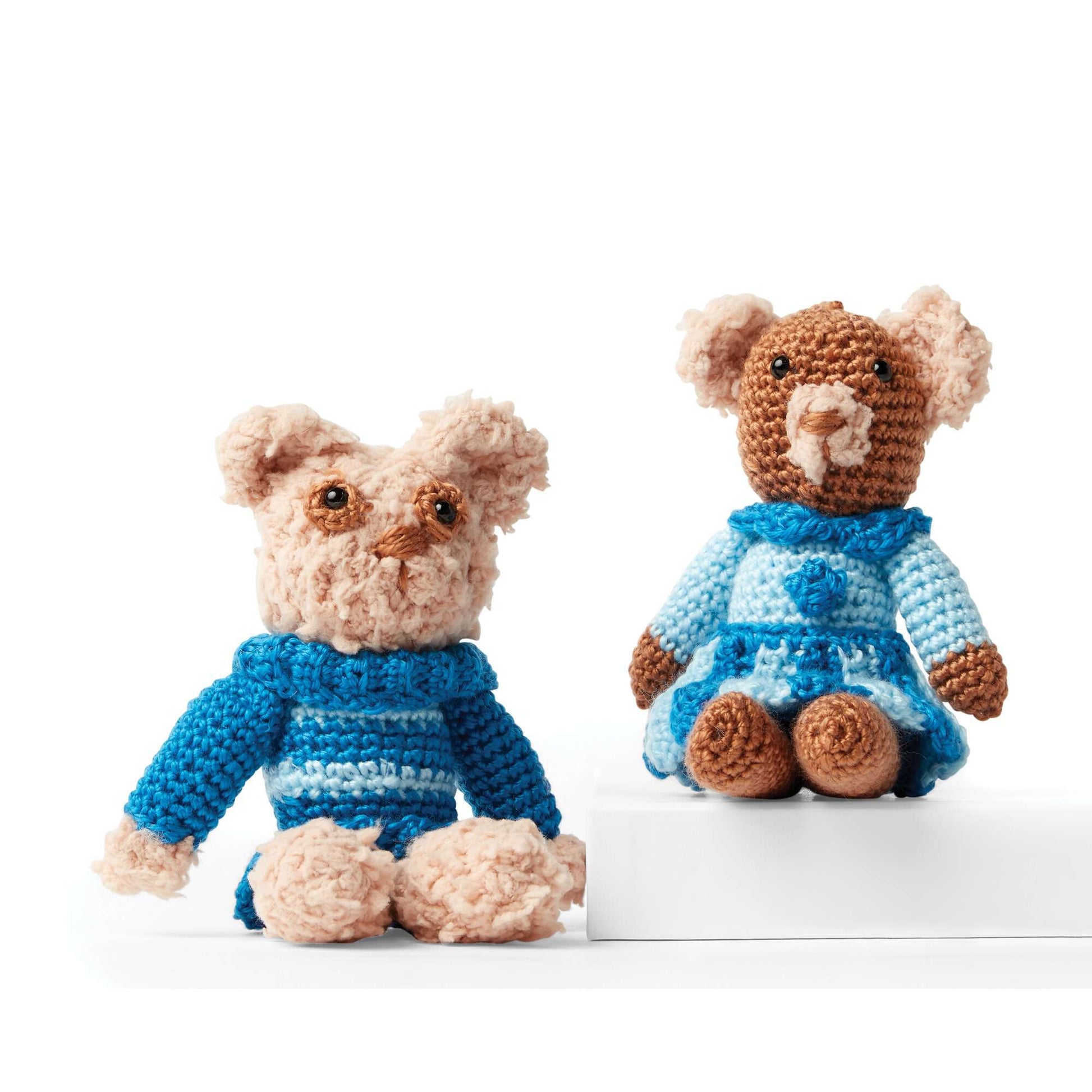 Free Red Heart Crochet Brother And Sister Bears Pattern