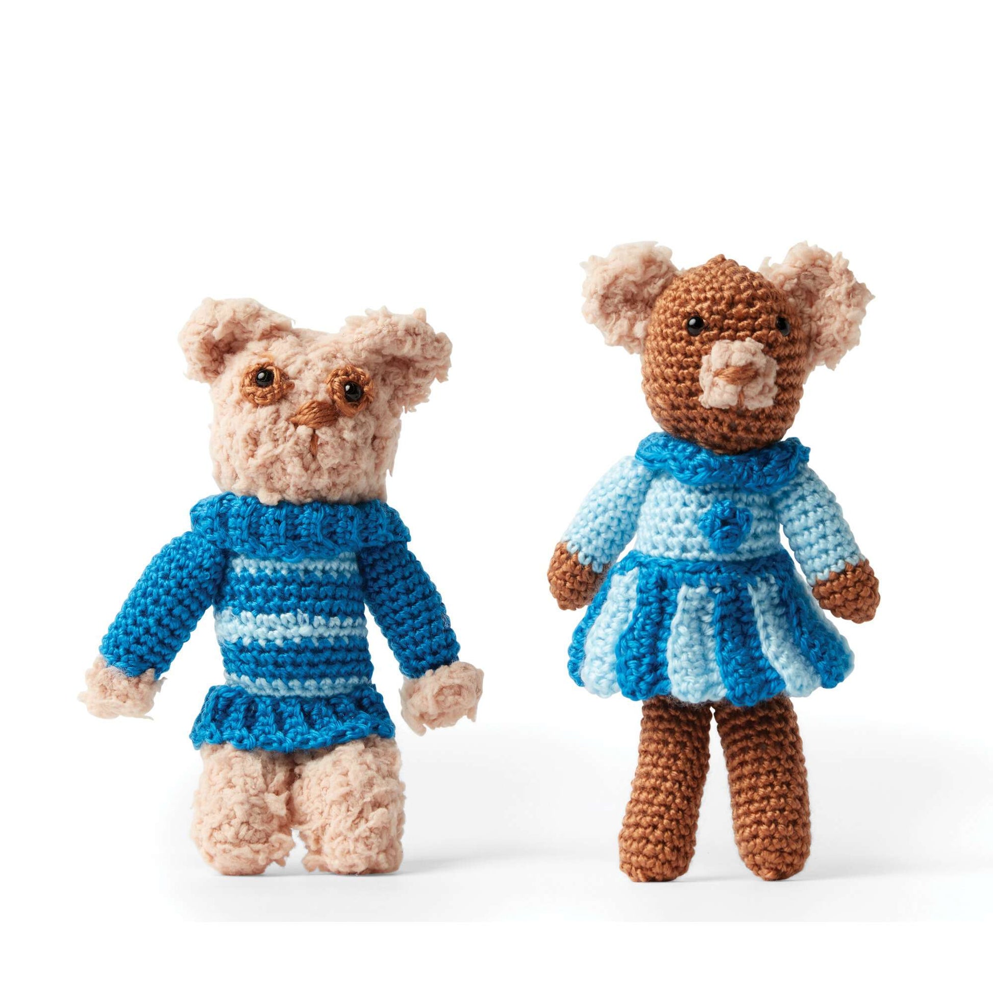 Free Red Heart Crochet Brother And Sister Bears Pattern