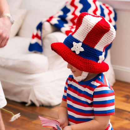 Red Heart Crochet Uncle Sam Hat And Beard Crochet Costume made in Red Heart Super Saver Yarn