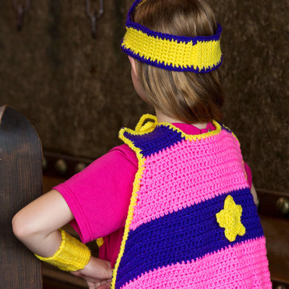 Red Heart Crochet Caped Heroine With Leg Warmers Crochet Warmers made in Red Heart Yarn