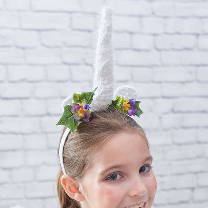 Red Heart Unicorn Tail and Crochet Horn Headband Crochet Headband made in Red Heart Yarn