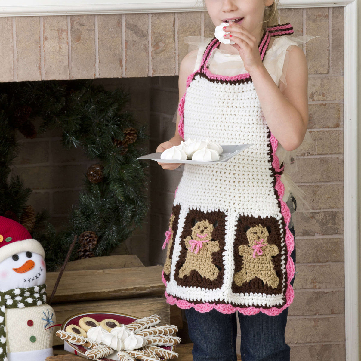 Crochet Apron made in Red Heart With Love Yarn