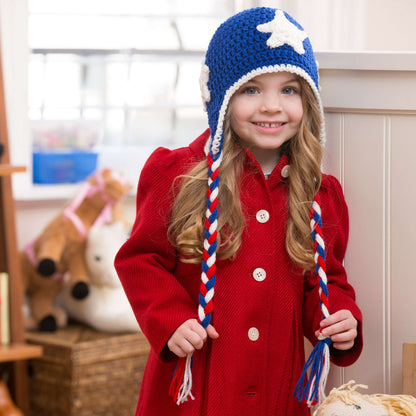Red Heart Patriotic Stripes Crochet Blanket & Hat Crochet Blanket made in Red Heart Super Saver Yarn