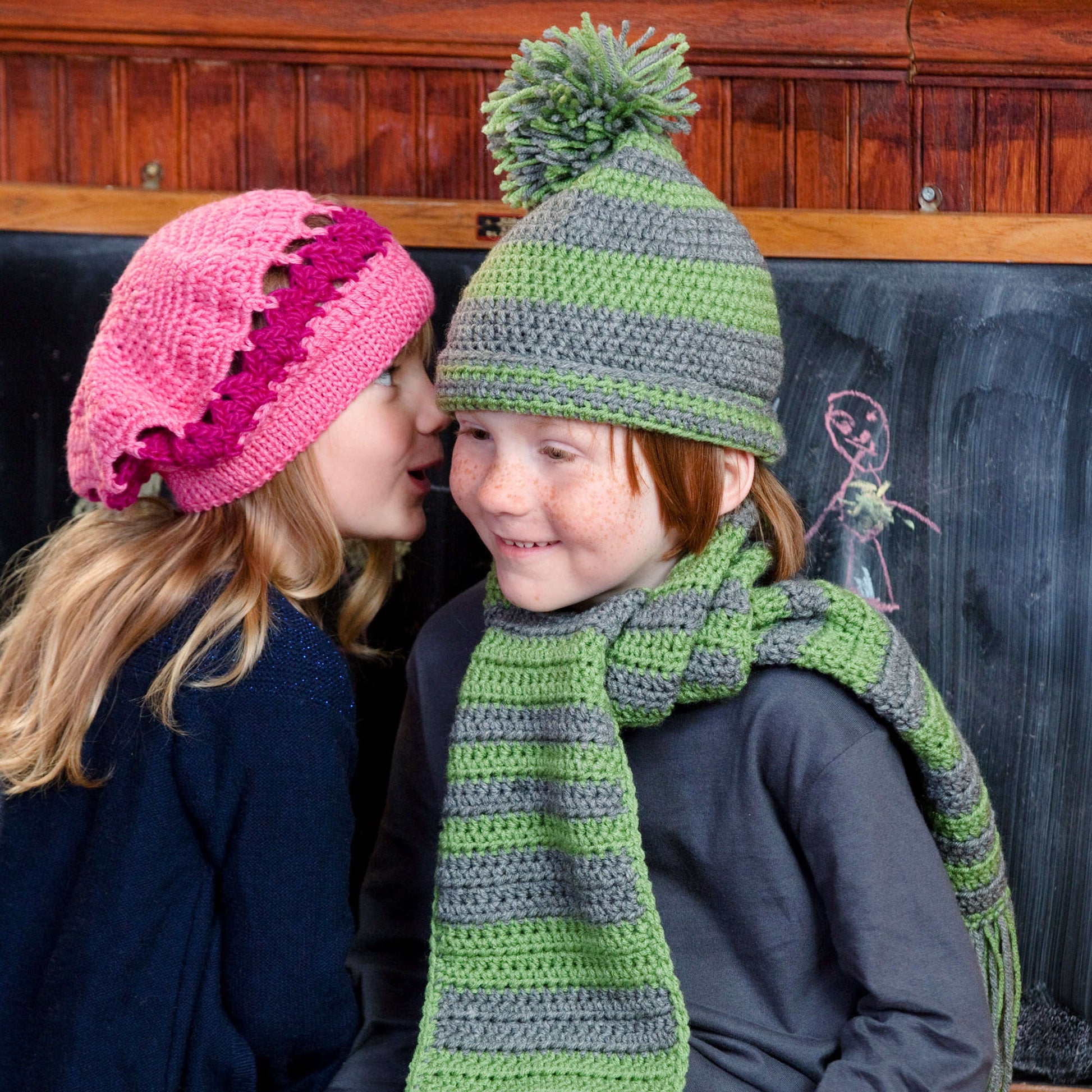 Free Red Heart Hat And Scarf For Boy Crochet Pattern