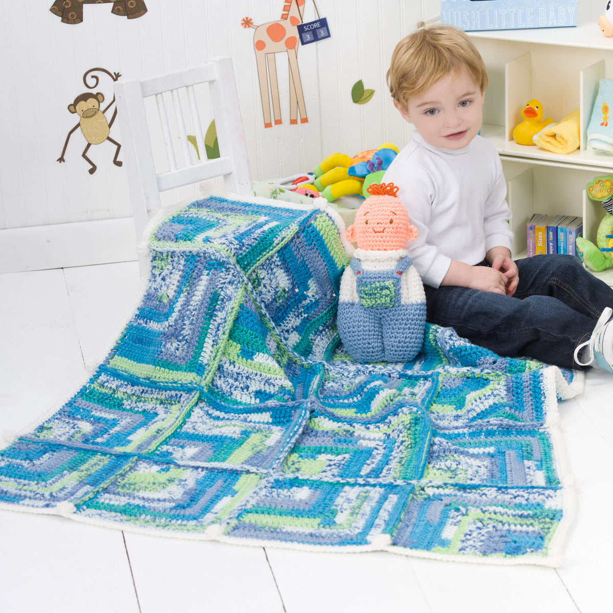 Crochet Blanket made in Red Heart Stripes Yarn