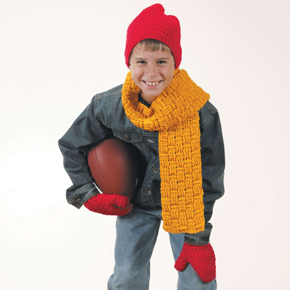 Crochet Winter Wear Accessories made in Red Heart Super Saver Yarn