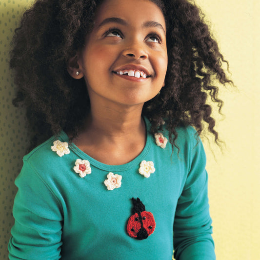 Crochet Appliqué made in Red Heart Luster Sheen Yarn