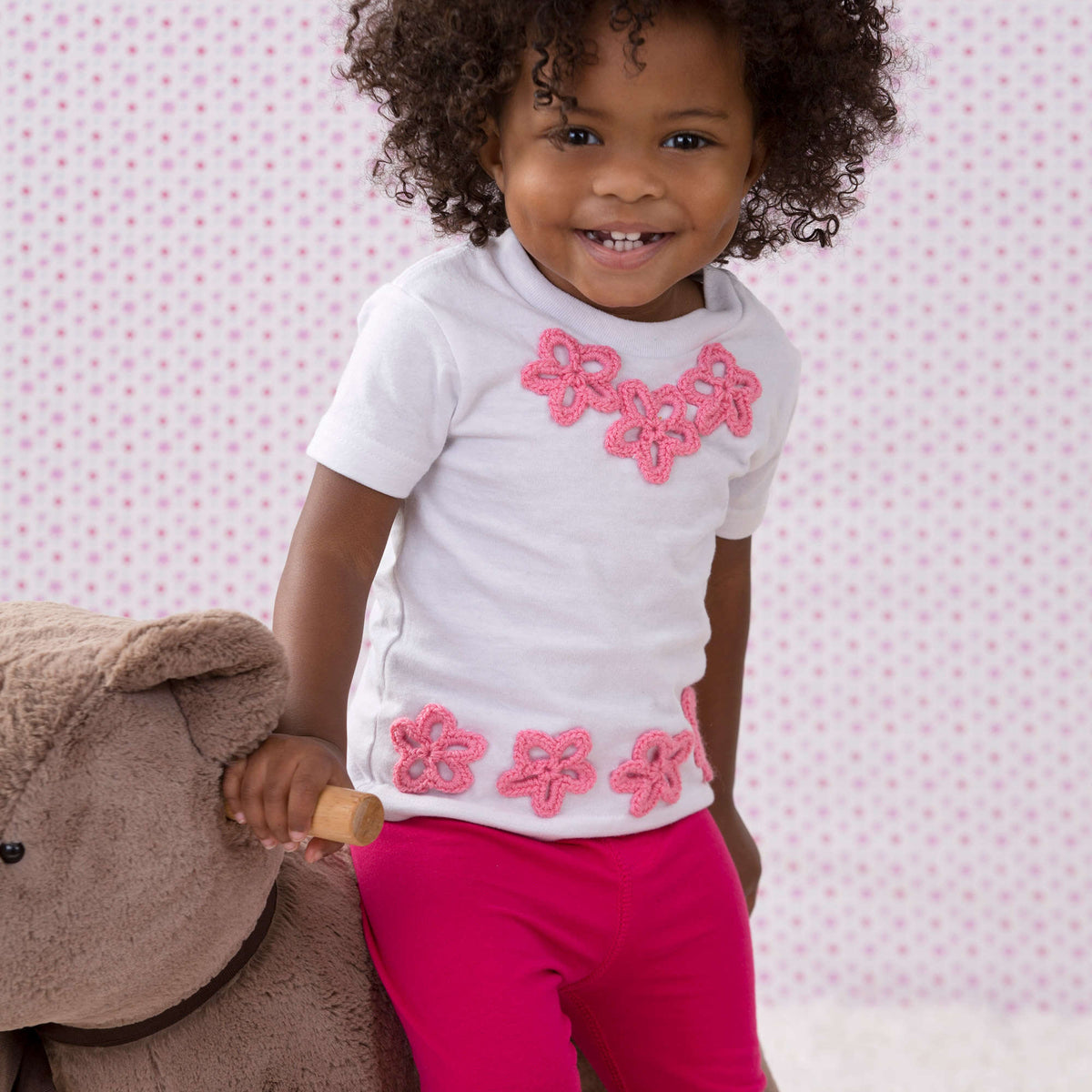 Crochet Appliqué made in Red Heart Baby Sheen Yarn