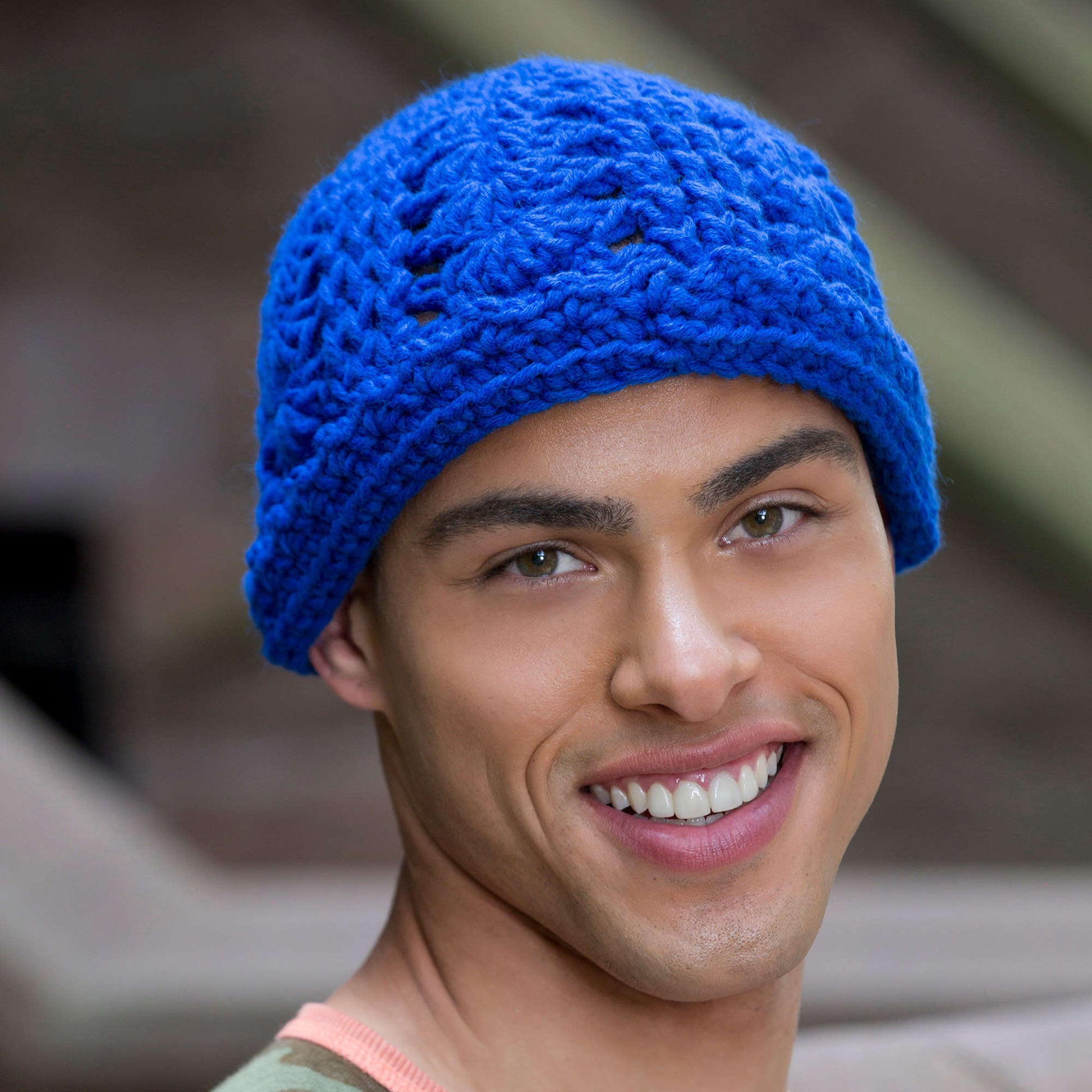 Free Red Heart Crochet Beanie With A Dash Pattern
