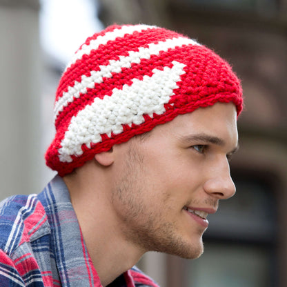 Red Heart Crochet More Moxie Beanie Crochet Beanie made in Red Heart Heads Up Yarn