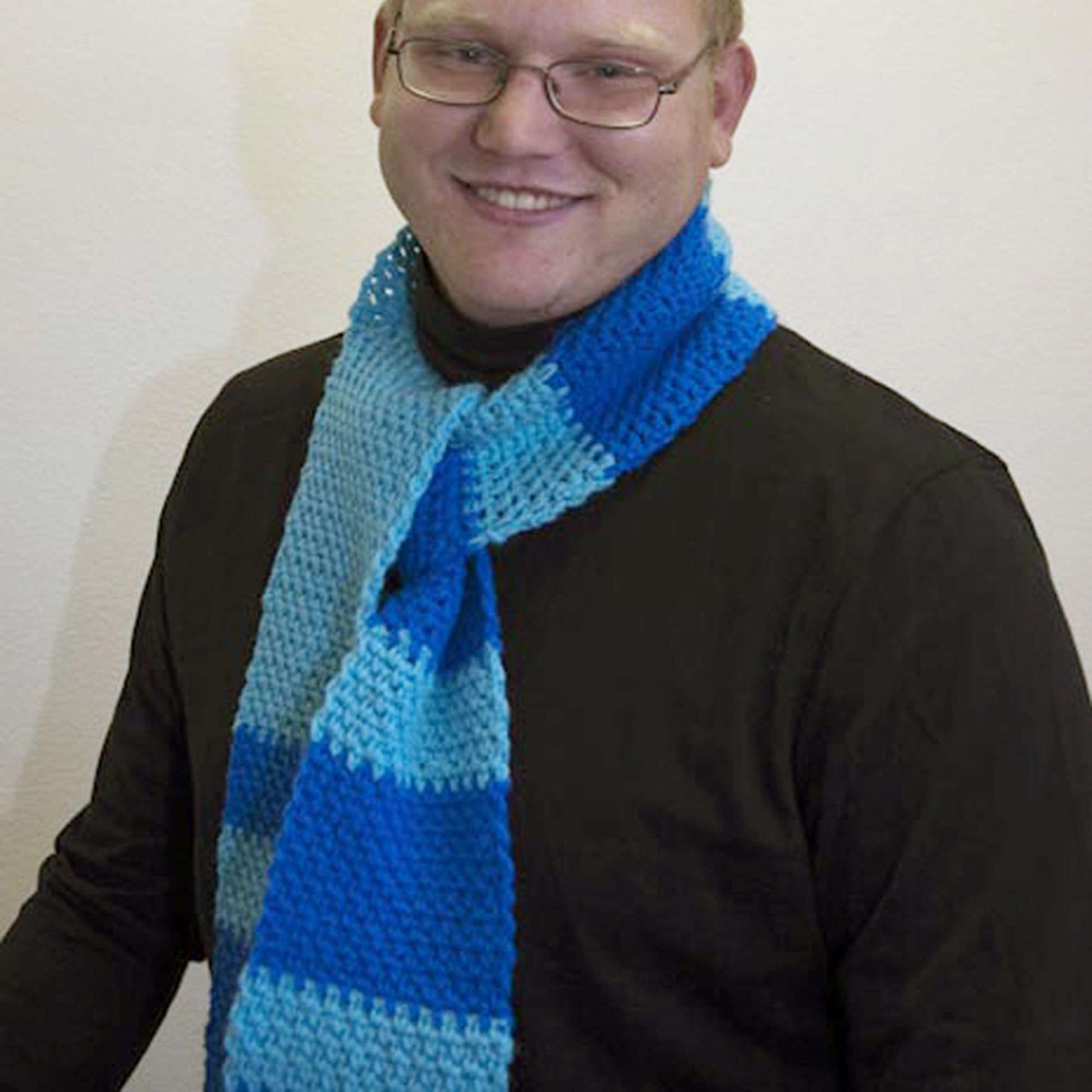 Free Red Heart Special Olympics Striped Crochet Scarf Pattern