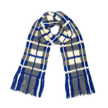 Red Heart Scotch On the Rocks Crochet Plaid Scarf Single Size